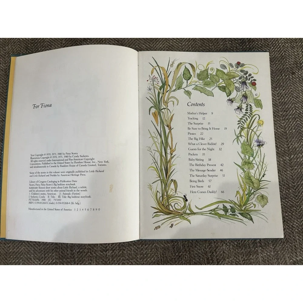 Vintage Children's Book, 1980 Pat Scarry's Big Bedtime‎ Storybook Hardcover